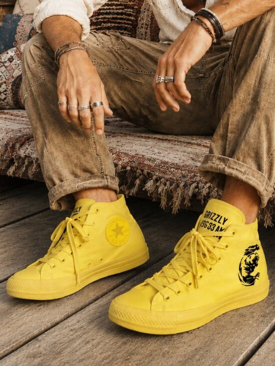 Converse Other - Converse All Star Chuck Taylor Aurora Yellow Custom Canvas Lace Up High Tops